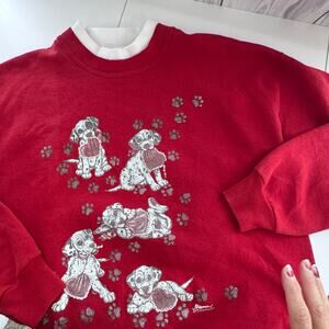 VTG Jerzees Morning Sun Womens Dalmation Sweatshirt USA LARGE Grannycore WEAR